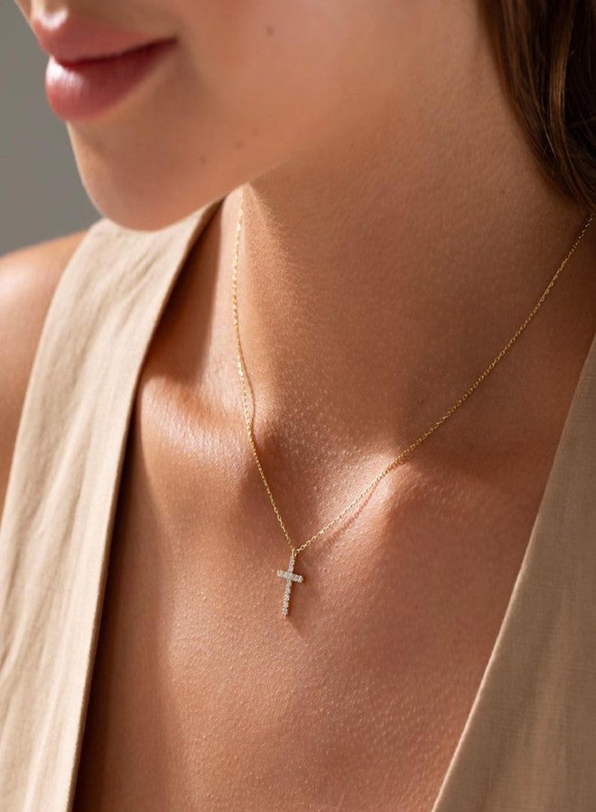 Collner Cross Necklace for Women 14K Gold Filled Cross Necklace Pendant Dainty Choker Necklace for Women Trendy Jewelry Gifts for Women - Image 4